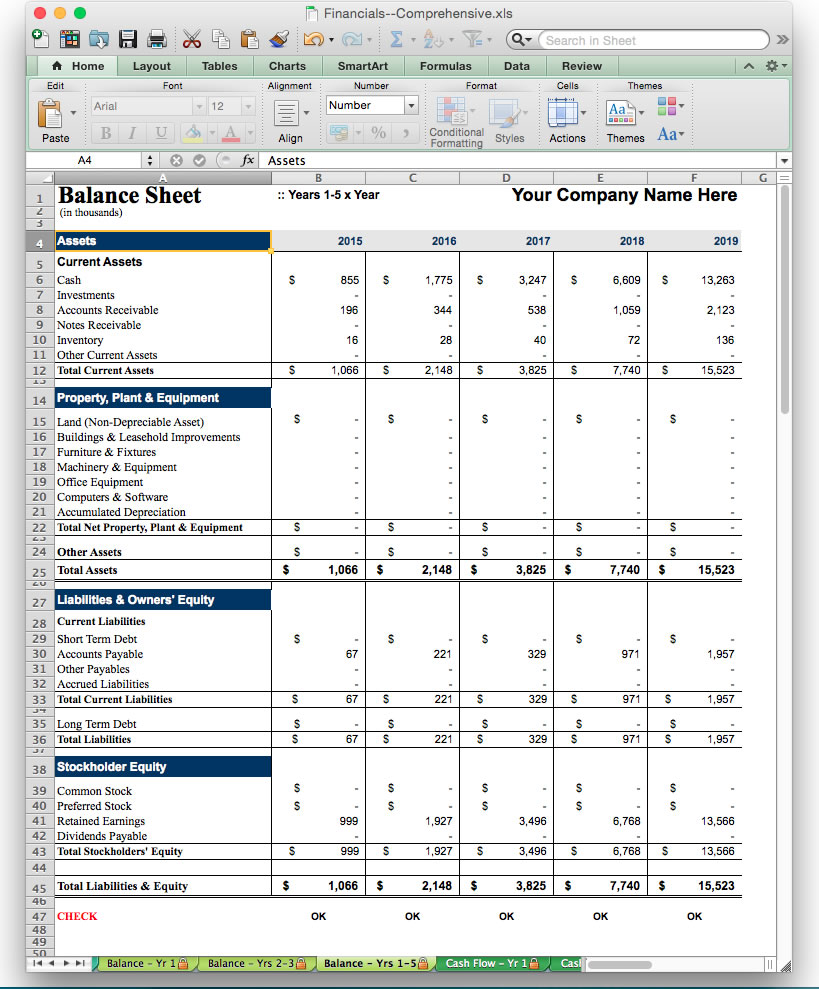 Business Plan Financial Template Excel Download